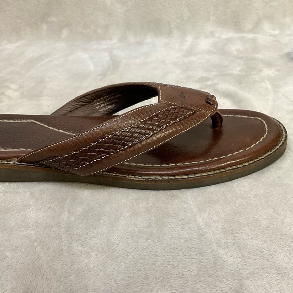 Tommy Bahama Sandals Anchors Away Men’s 13 D Leather Thong Flip Flop - Picture 5 of 7